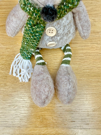 Christmas Fabric Mouse with Antlers - Standing or Sitting