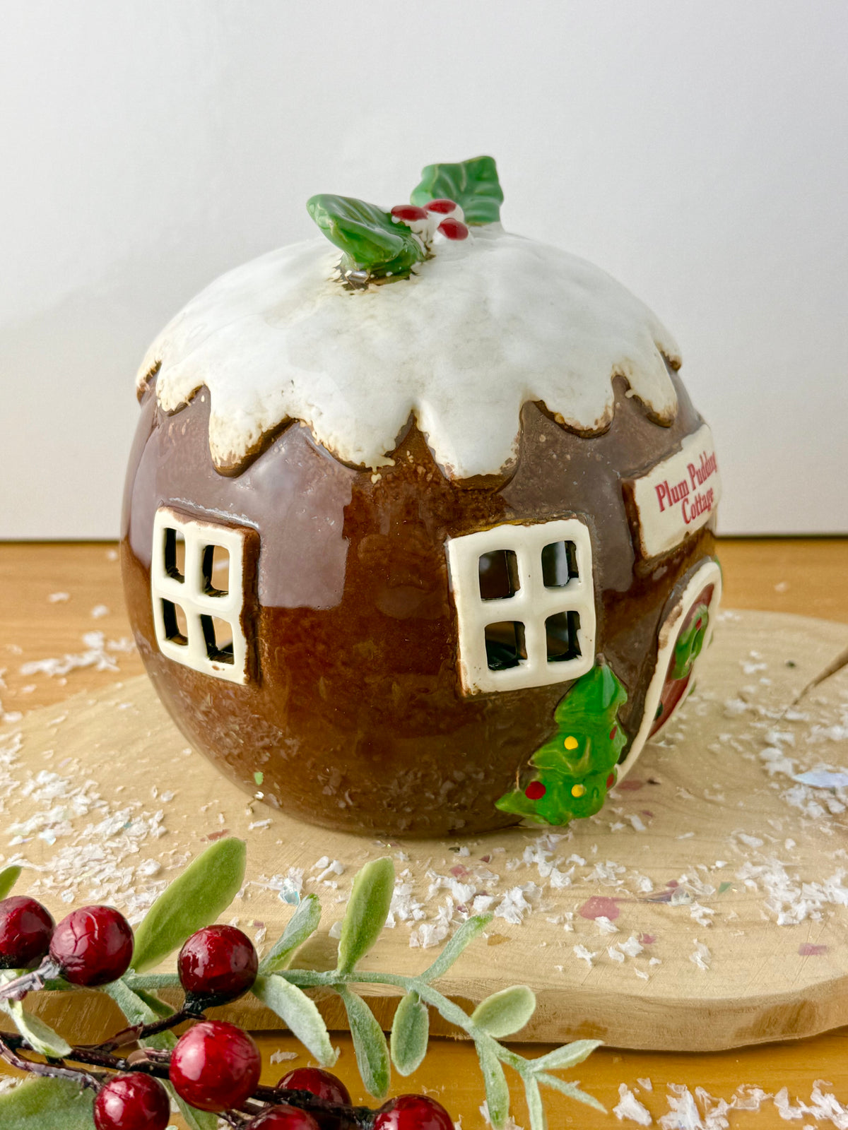 Village Pottery Christmas Plum Pudding Cottage