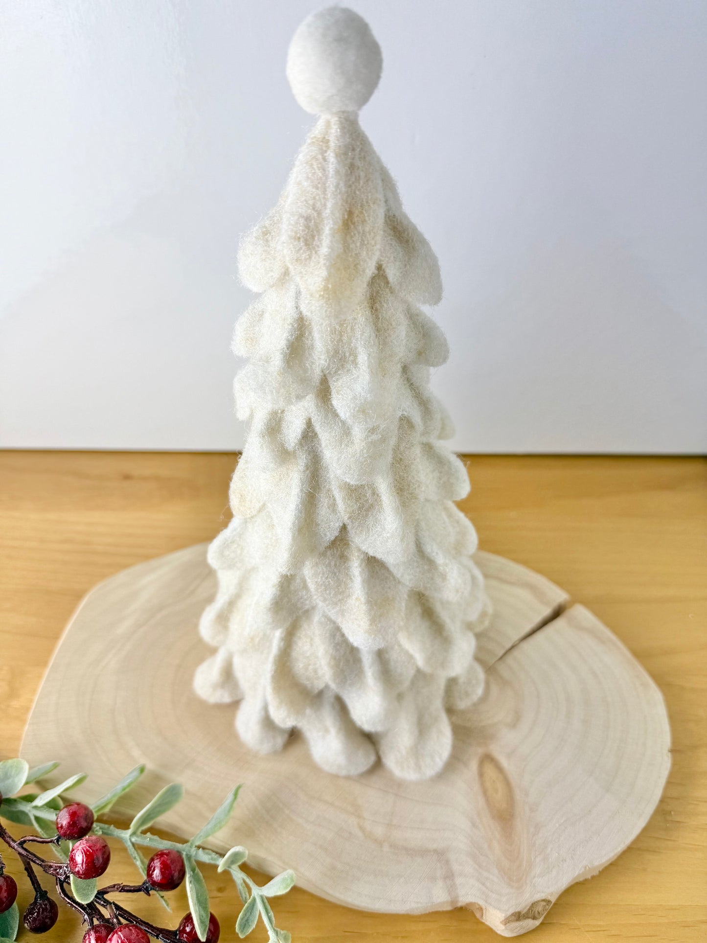 Felt Christmas Trees with pom poms - 2 colours