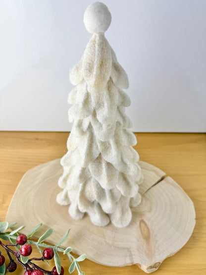 Felt Christmas Trees with pom poms - 2 colours