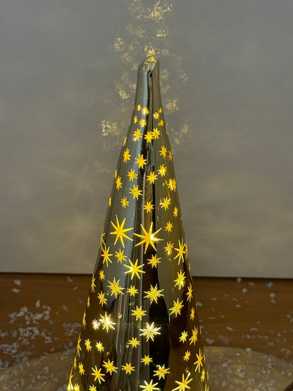 Gold Light Up Cone Christmas Tree