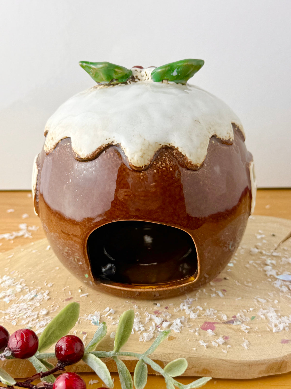 Village Pottery Christmas Plum Pudding Cottage