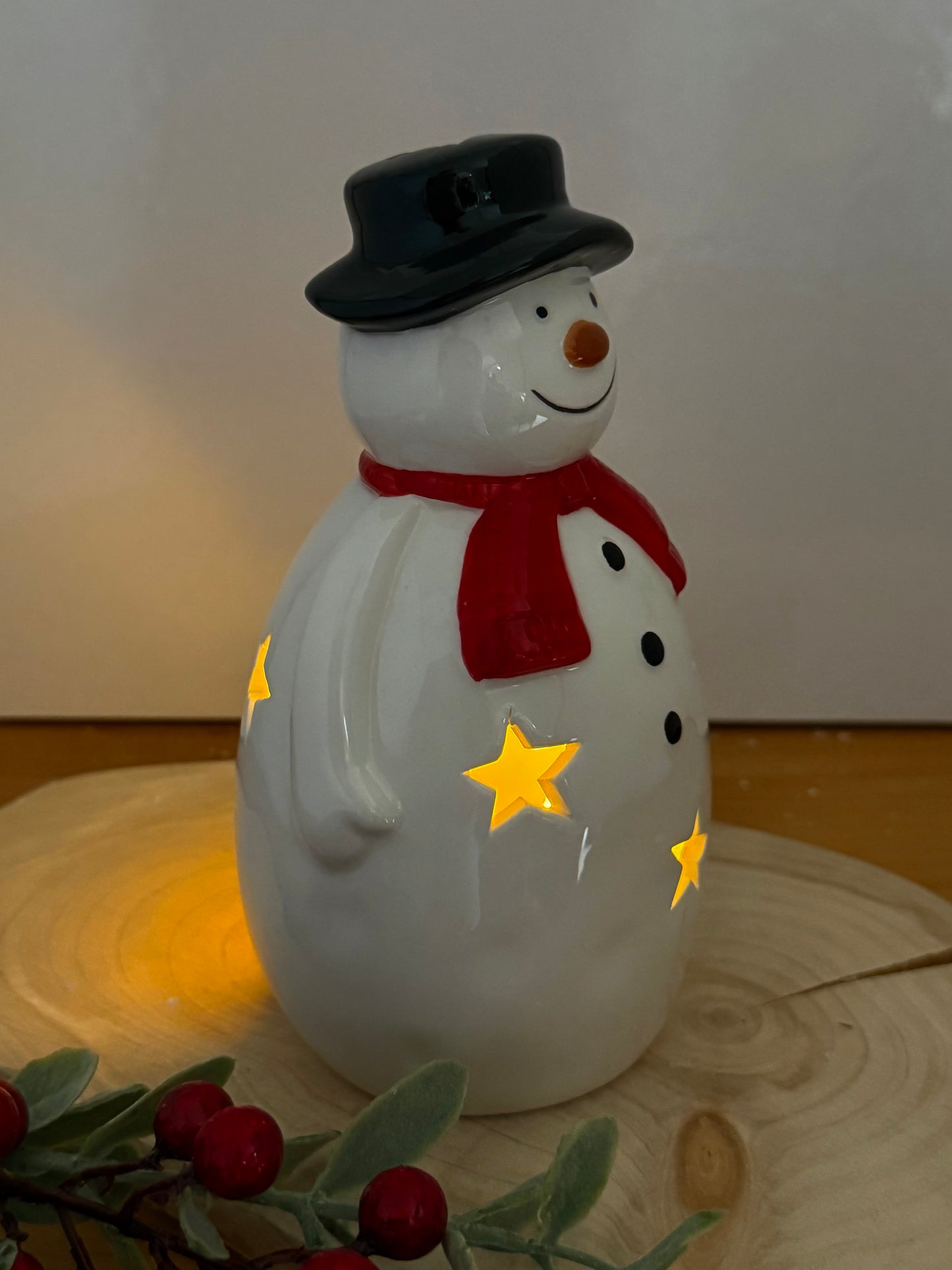 Snowman Ceramic T-light holder