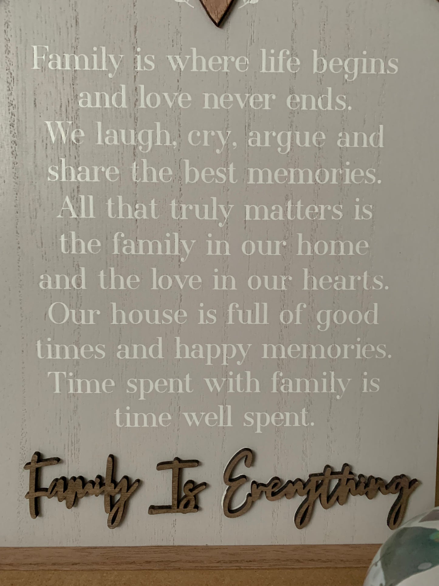 Family is everything plaque