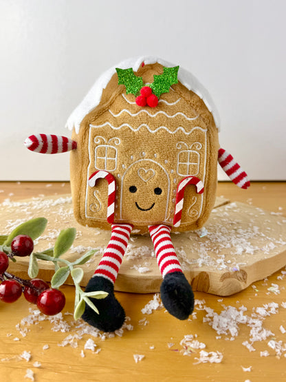 Jingle & Joy Gingerbread Fabric House Shelf Sitter