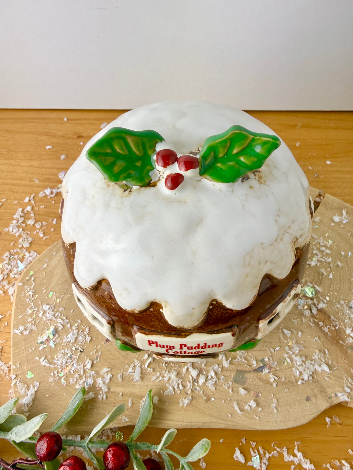 Village Pottery Christmas Plum Pudding Cottage