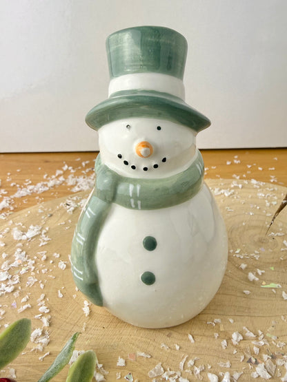 Green & White Snowman