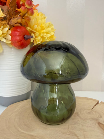 Glass Light up Mushroom - Green