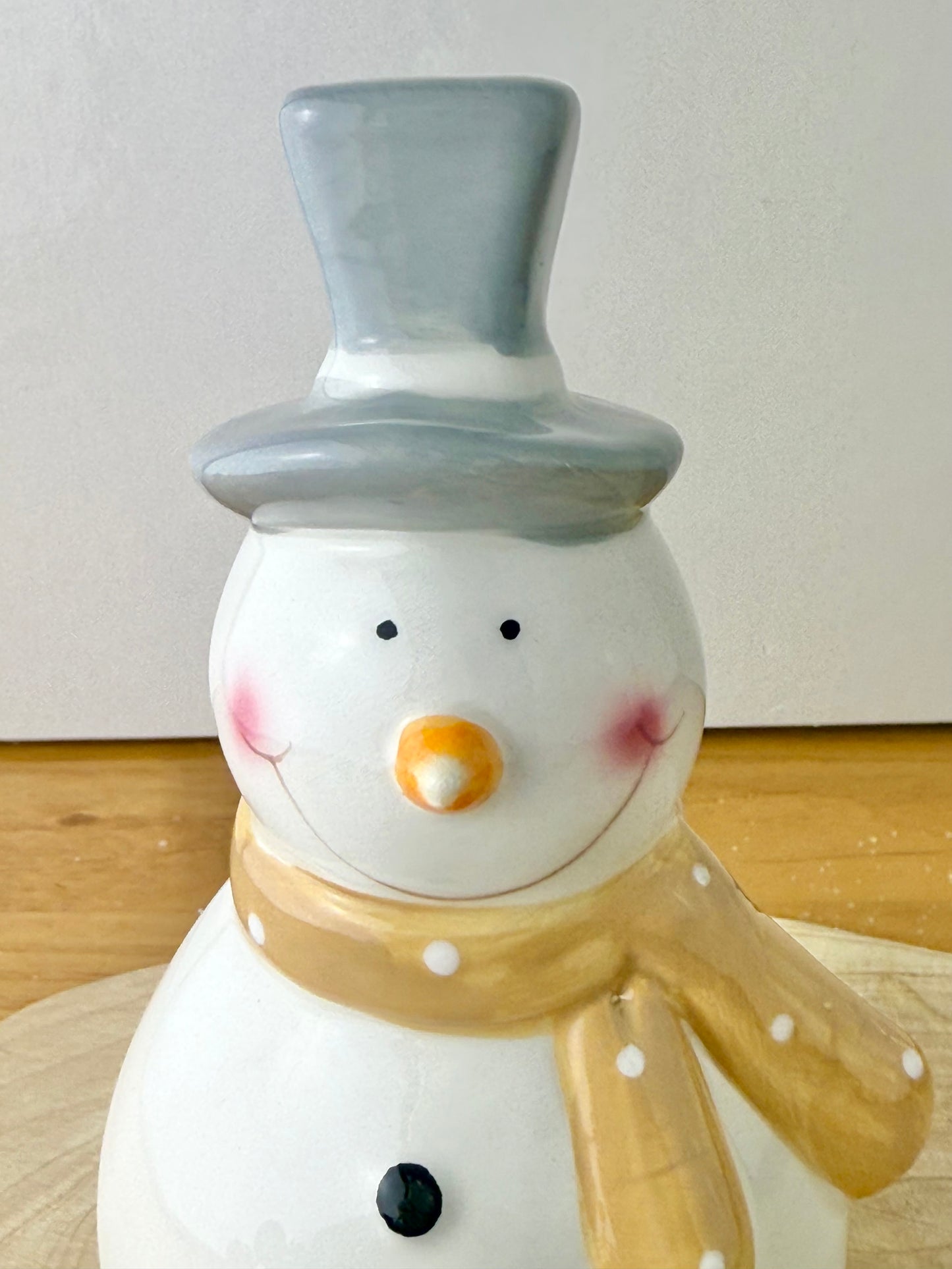 Snowman Wearing a Grey Top Hat