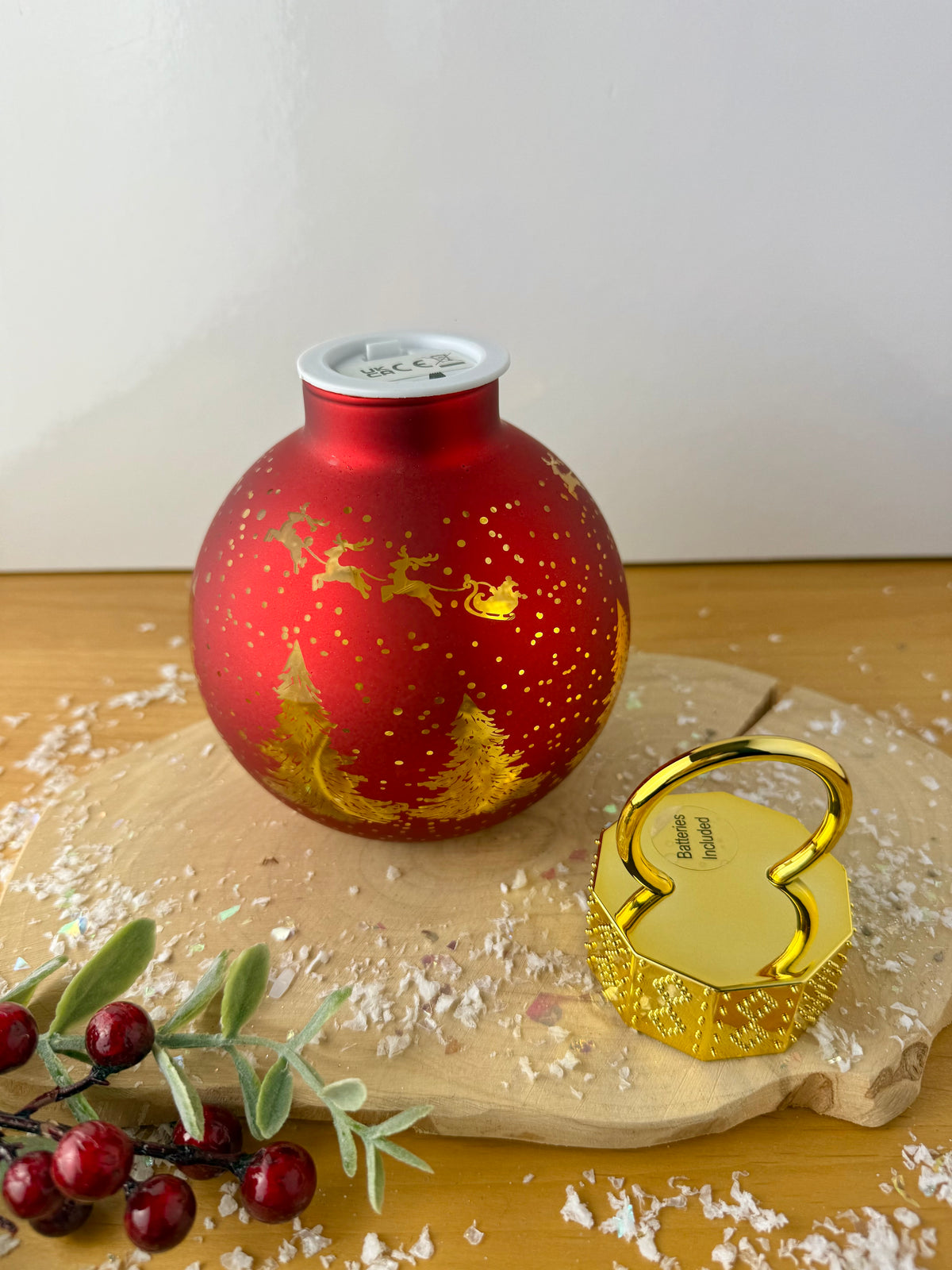 Christmas Light up Bauble - Red