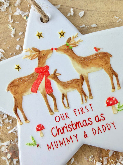 Winter Wonderland First Christmas as Mummy & Daddy hanging tree decoration