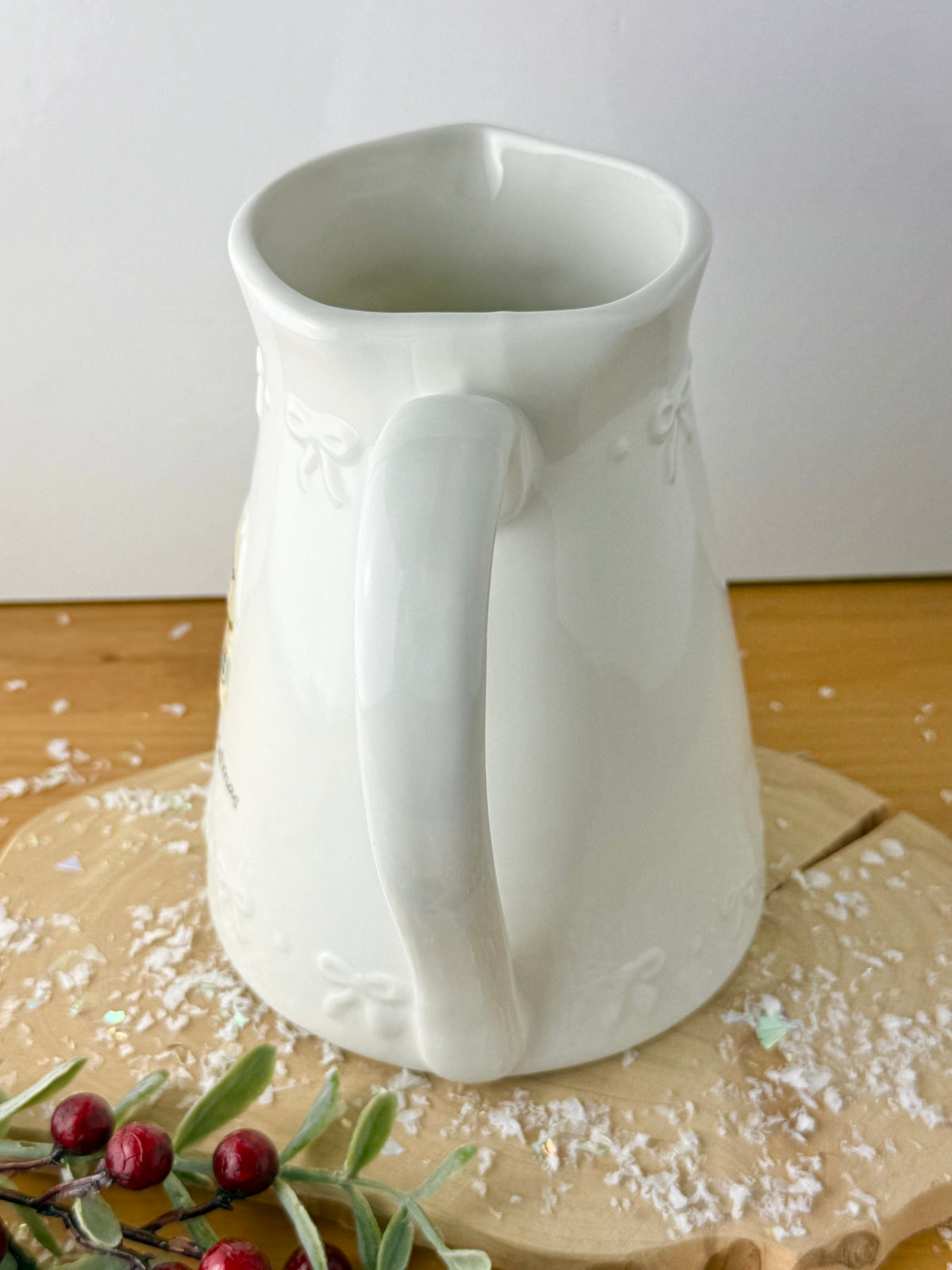 Holly Cottage Christmas Embossed Jug - Home for Christmas