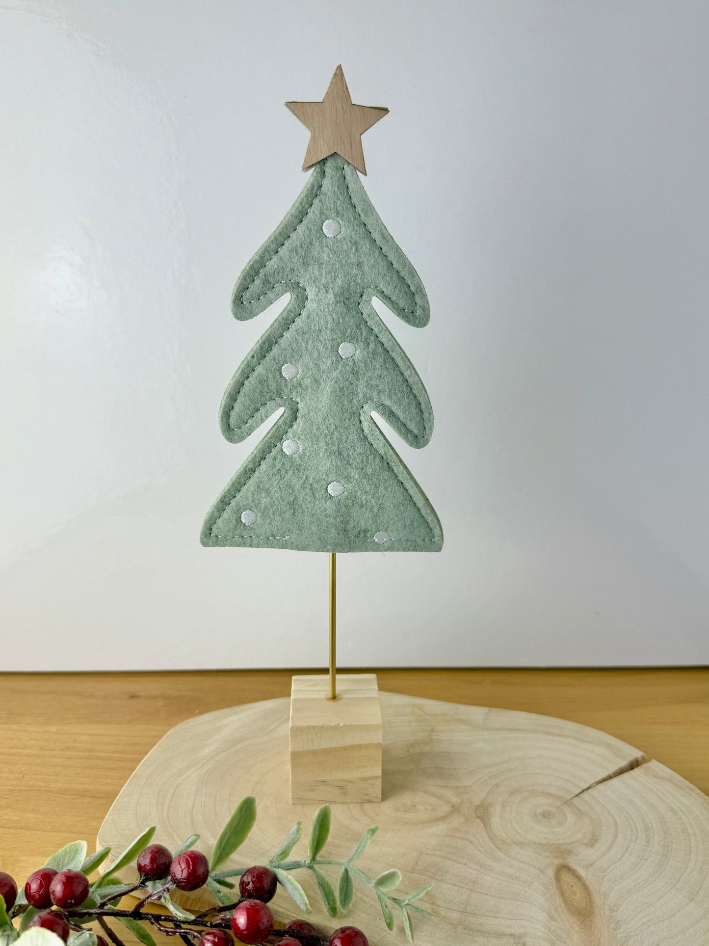 Felt Christmas Trees - Light Green Pair
