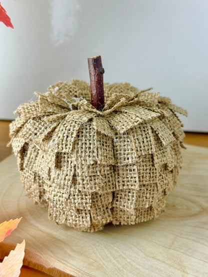 Set of 3 Hessian Fabric Pumpkins