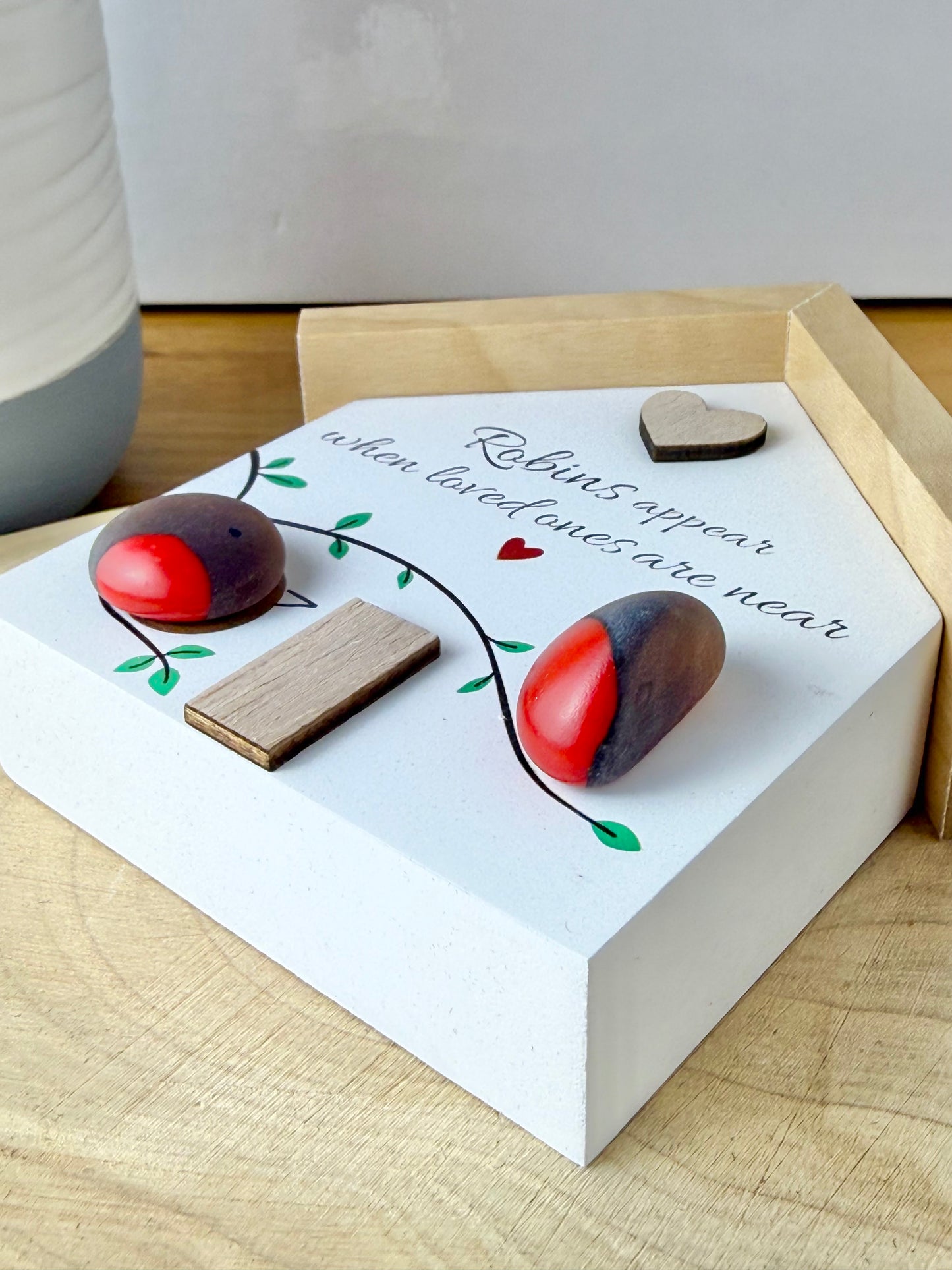Pebble Glass House - Robins appear when loved ones are near