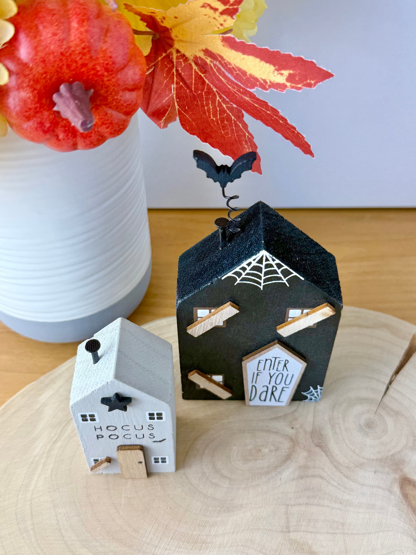 Pair of Wooden Halloween Houses