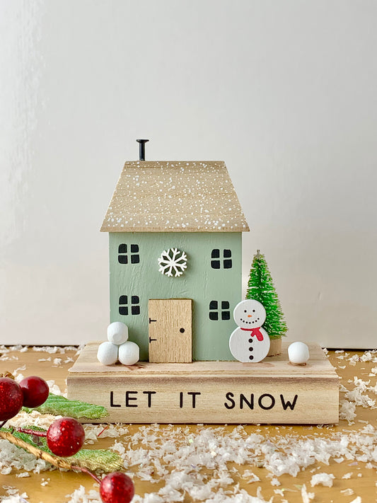 Let it Snow wooden house