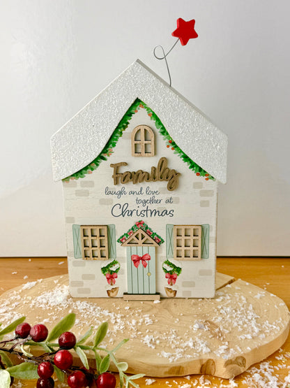 Holly Cottage Family Christmas Block