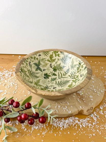 Wooden Fern Print Serving Bowl