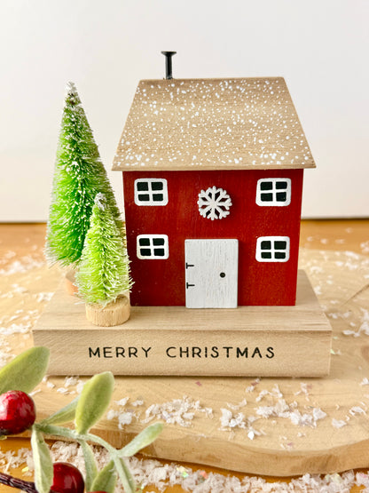 Wooden Merry Christmas House