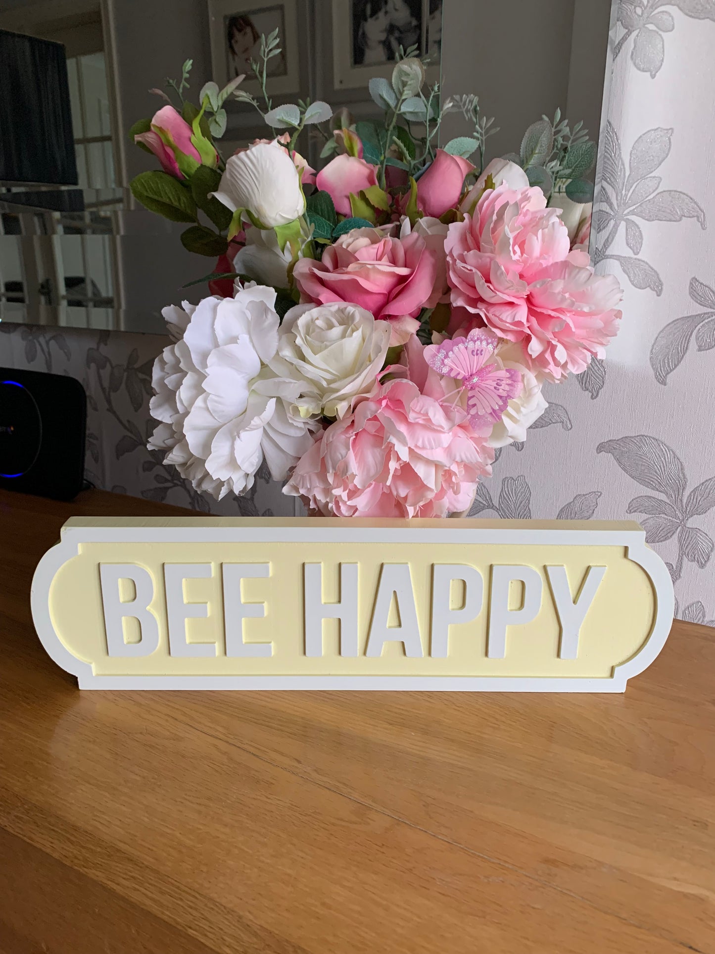 Bee Happy Street Sign