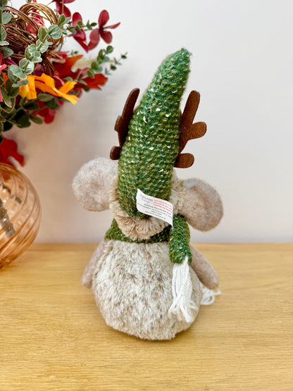 Christmas Fabric Mouse with Antlers - Standing or Sitting