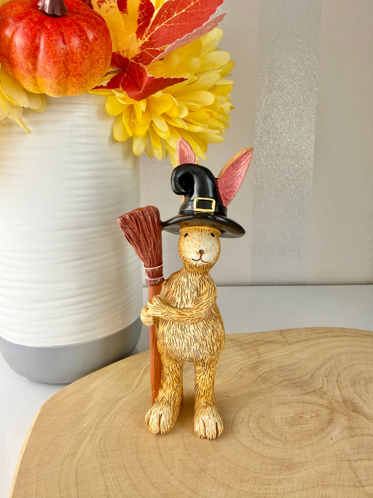 Jasper Rabbit Witch with Broomstick