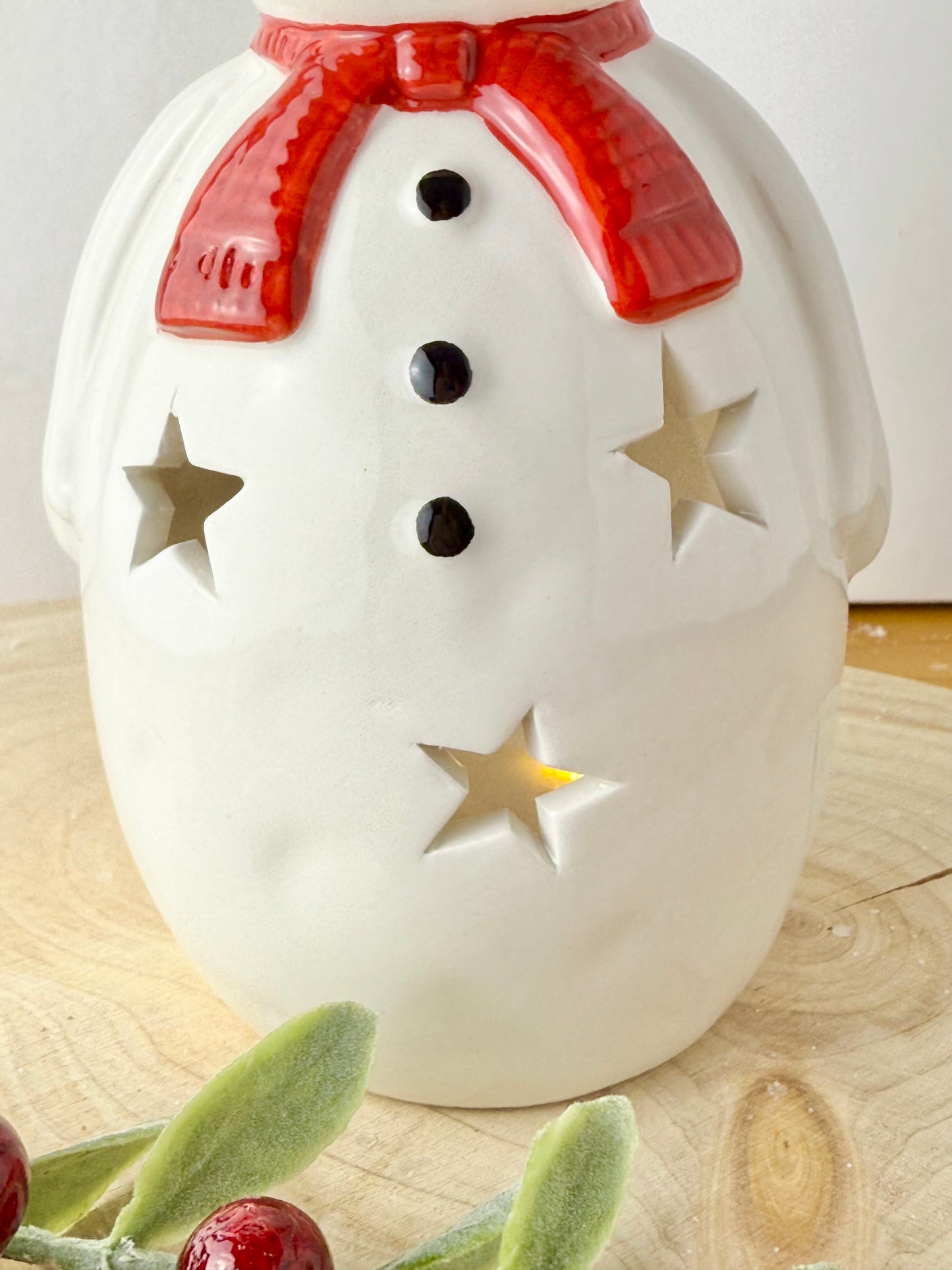Snowman Ceramic T-light holder