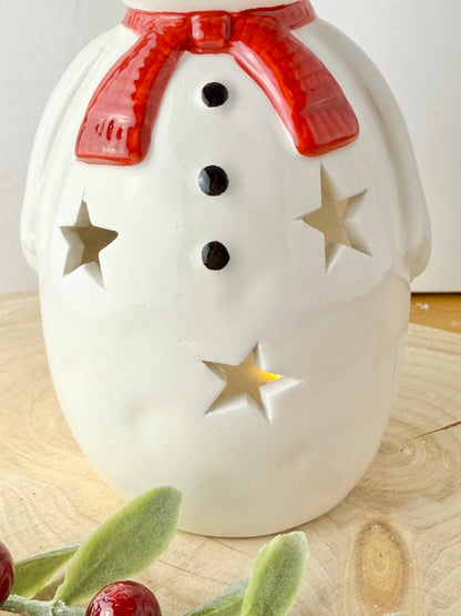 Snowman Ceramic T-light holder