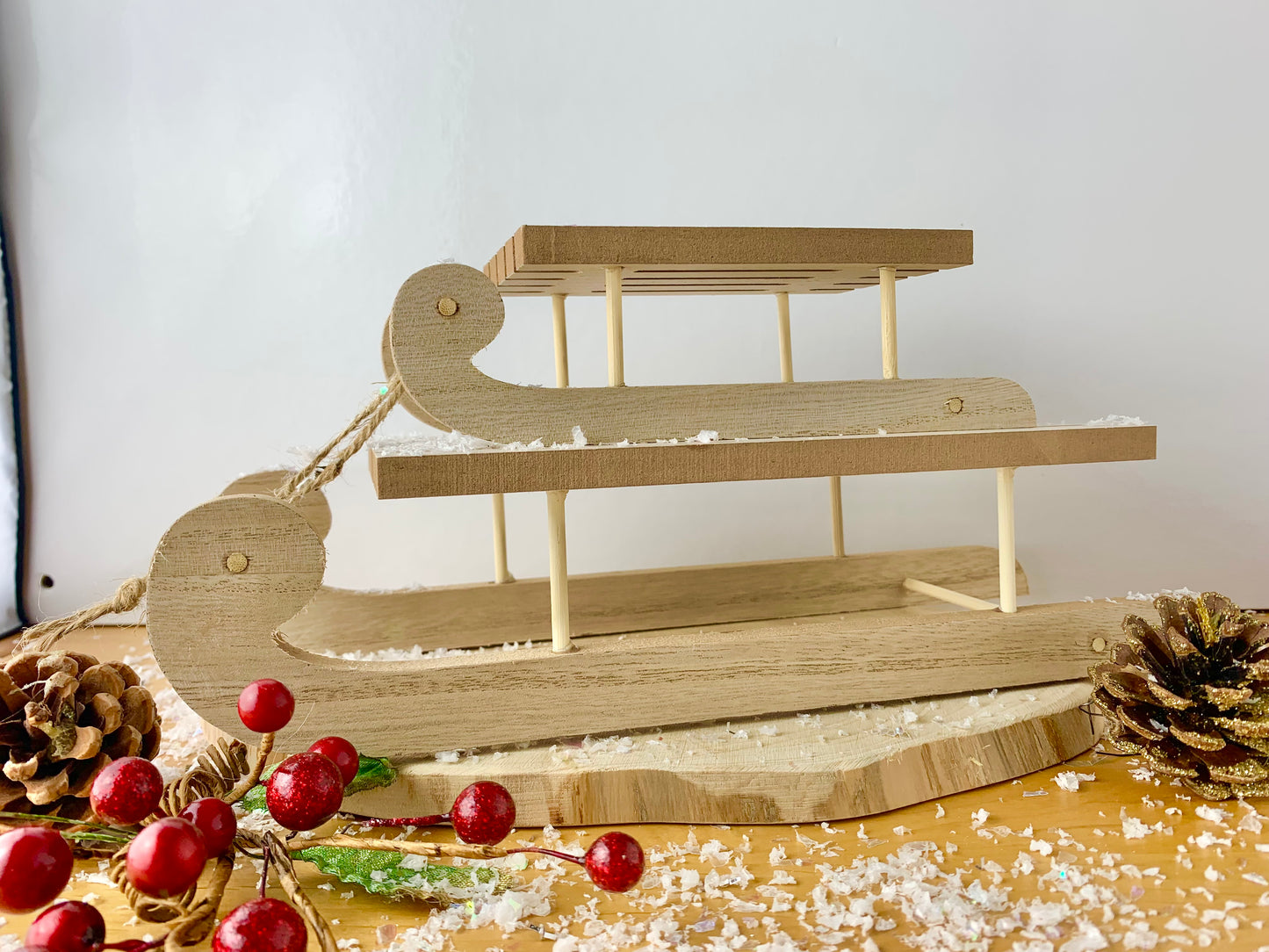 Wooden Festive Sleigh - 2 sizes