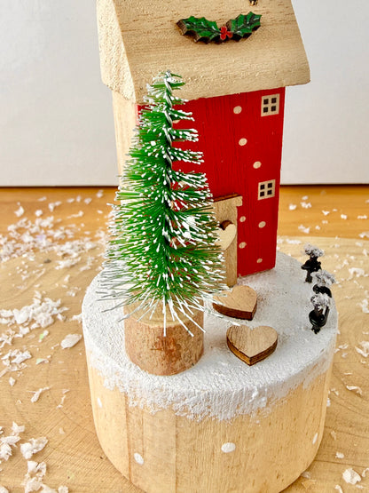 Wooden Christmas Holly House
