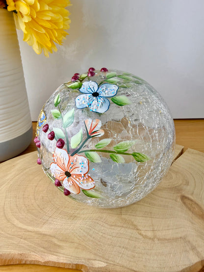 Pretty Butterfly Crackled glass Light Up Ball