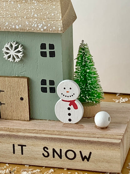 Let it Snow wooden house