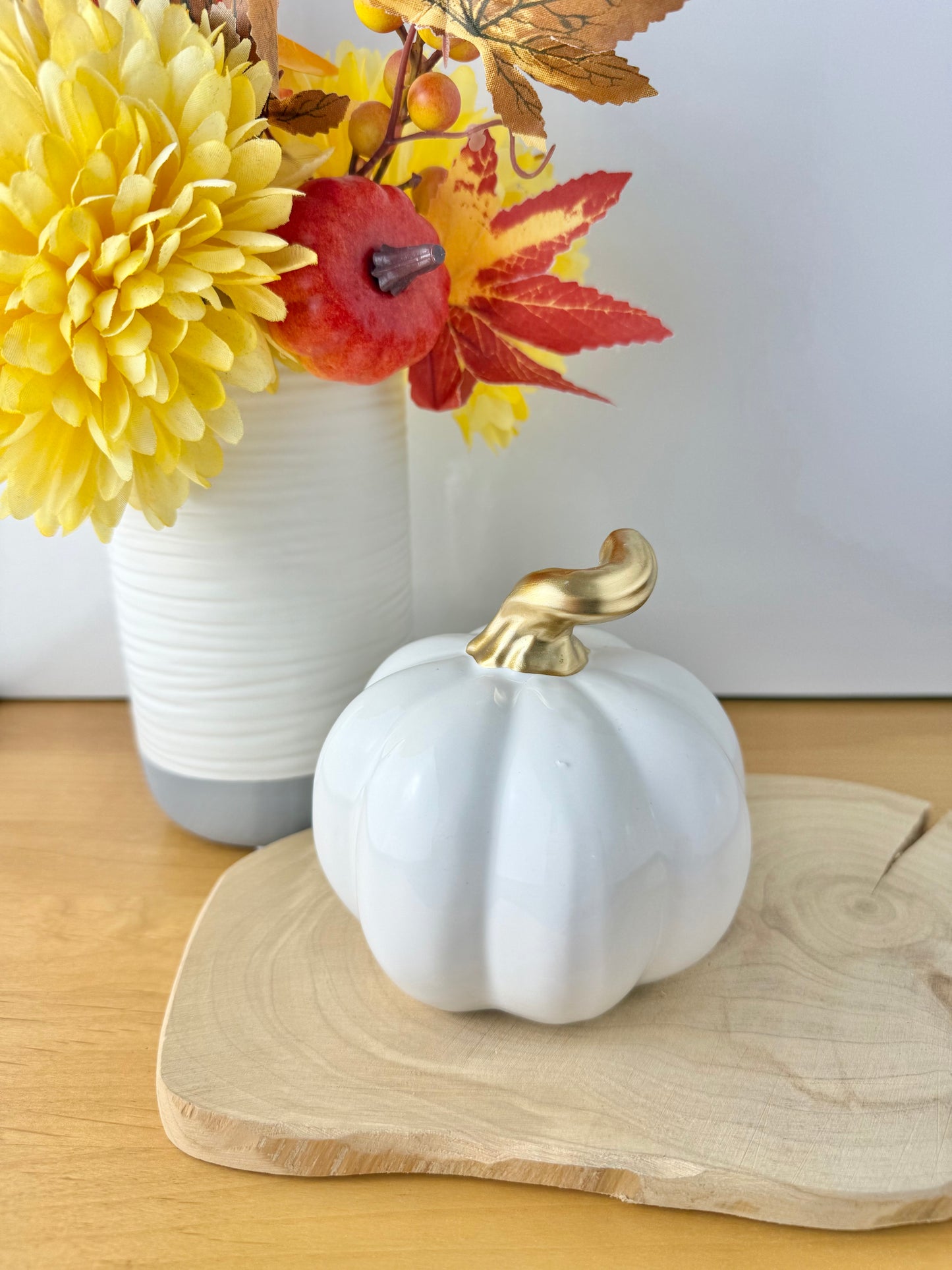 Ceramic White Pumpkin - Medium & Small