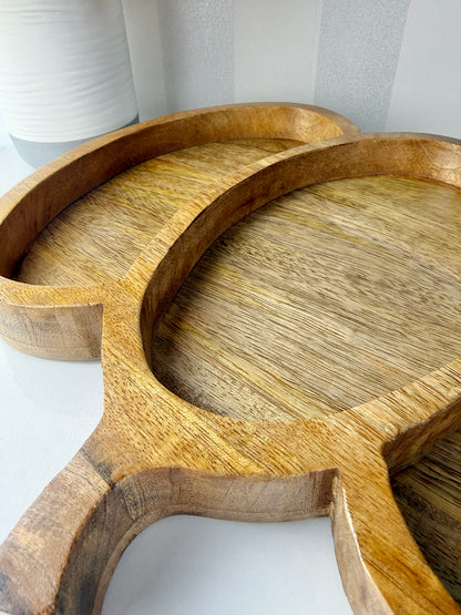 Wooden Pumpkin Serving Tray
