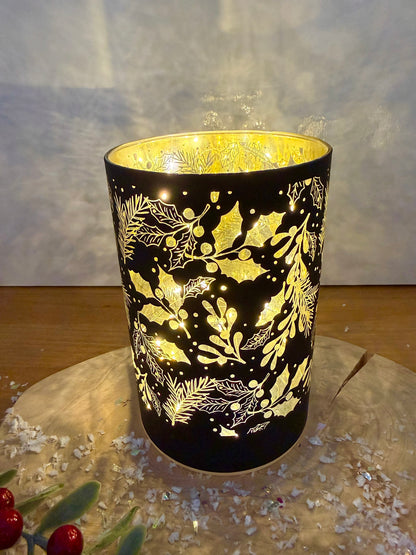 Glow Light Up Holly Lamp - Black & Gold, 2 sizes