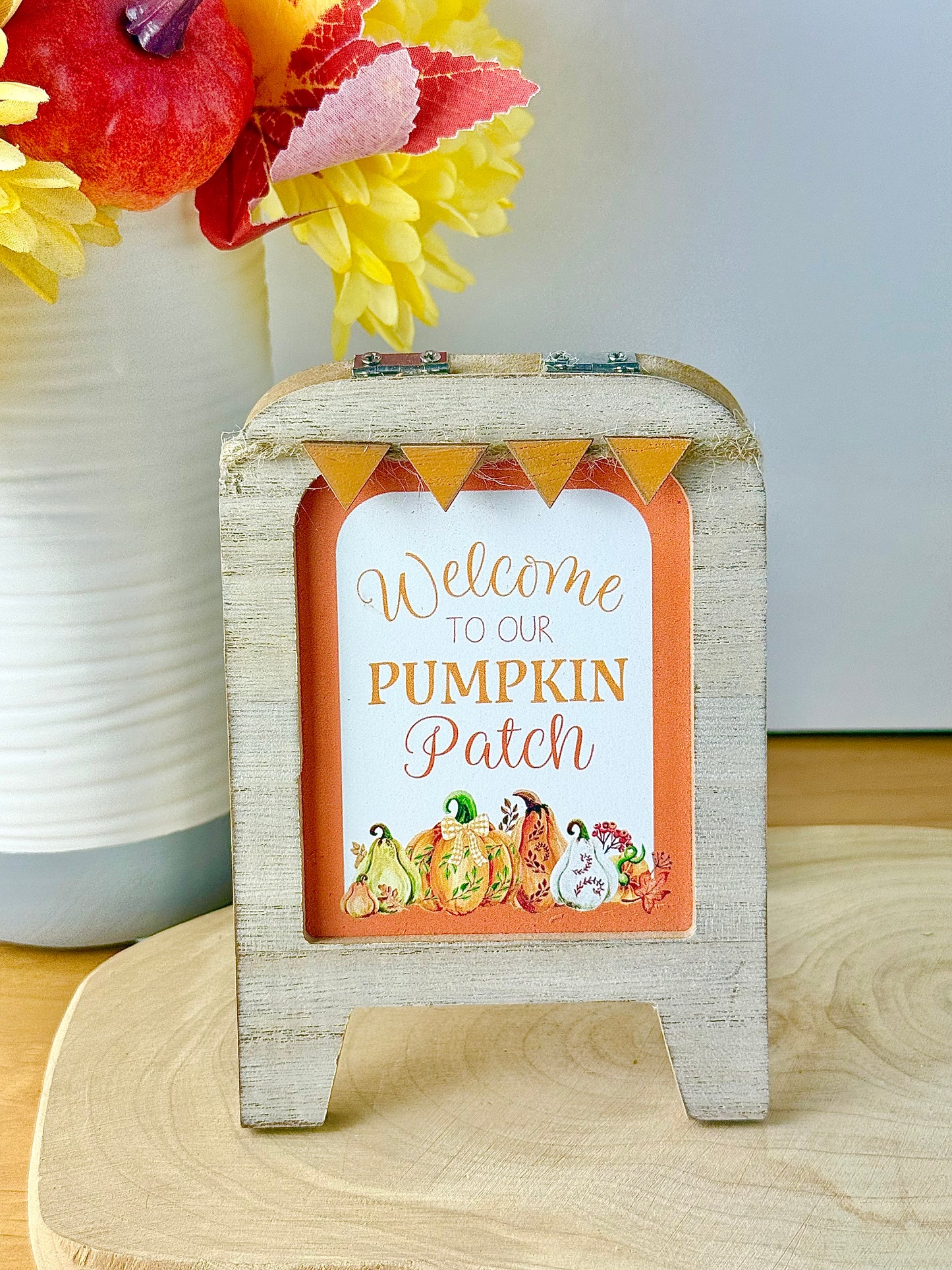 Wooden Easel Sign - Welcome to our Pumpkin Patch