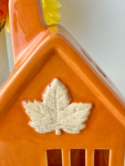 Light Up Orange Autumn ceramic houses - 2 designs