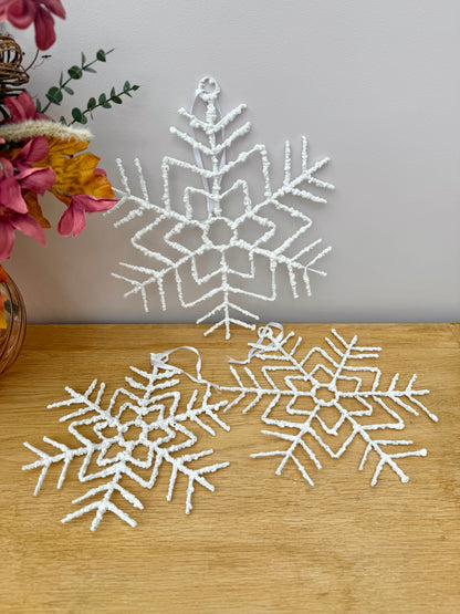 White hanging Christmas Snowflakes - 3 sizes