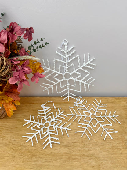 White hanging Christmas Snowflakes - 3 sizes