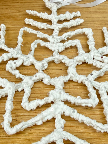 White hanging Christmas Snowflakes - 3 sizes