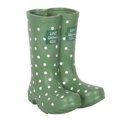 Green Welly Boot Planter